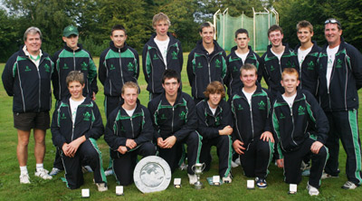The winning Ireland squad with the trophy
